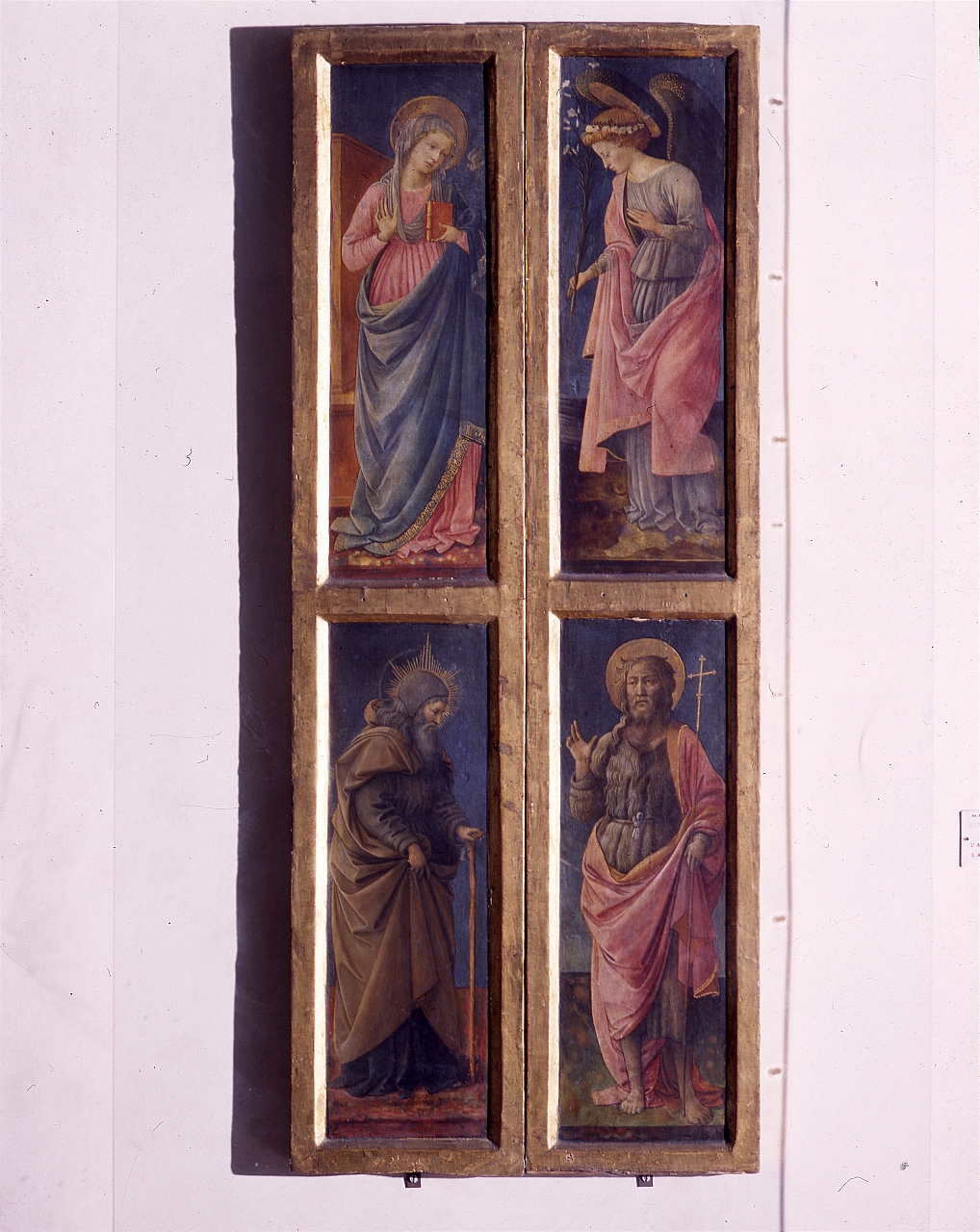 Madonna annunciata, Gabriele arcangelo annunciante, Santi (pannello, elemento d'insieme) di Lippi Filippo (sec. XV)