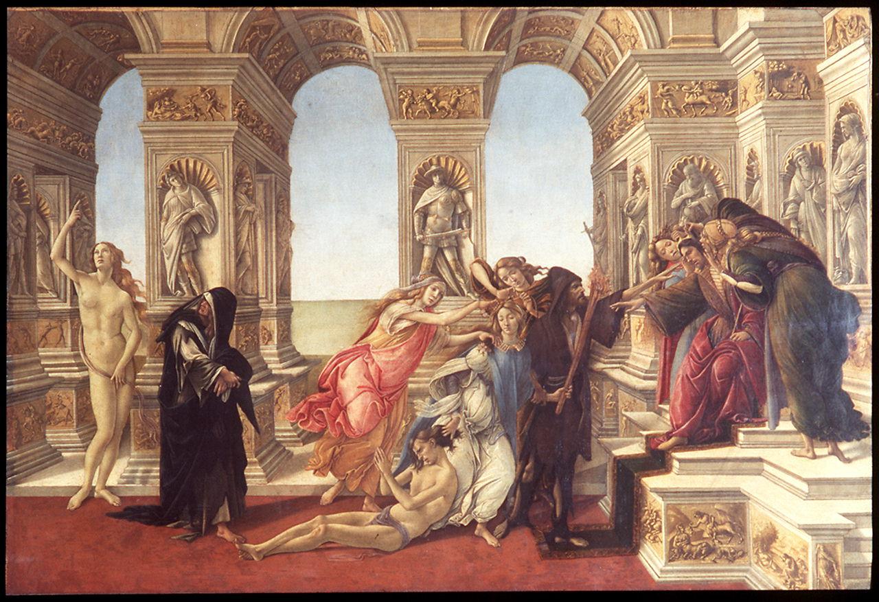 allegoria della calunnia (dipinto) di Filipepi Alessandro detto Botticelli (sec. XV)