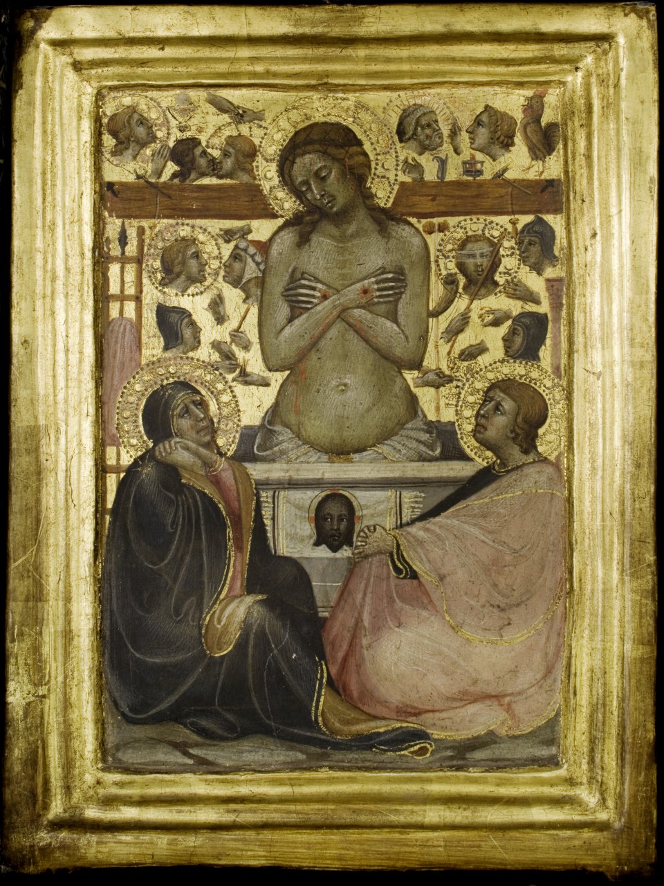 Cristo in pietà (anta di altarolo portatile) - ambito fiorentino (terzo quarto sec. XV)