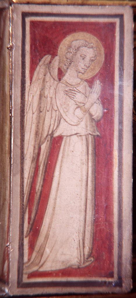 San Francesco d'Assisi riceve le stimmate, angelo adorante (anta di altarolo portatile) - ambito fiorentino (terzo quarto sec. XV)
