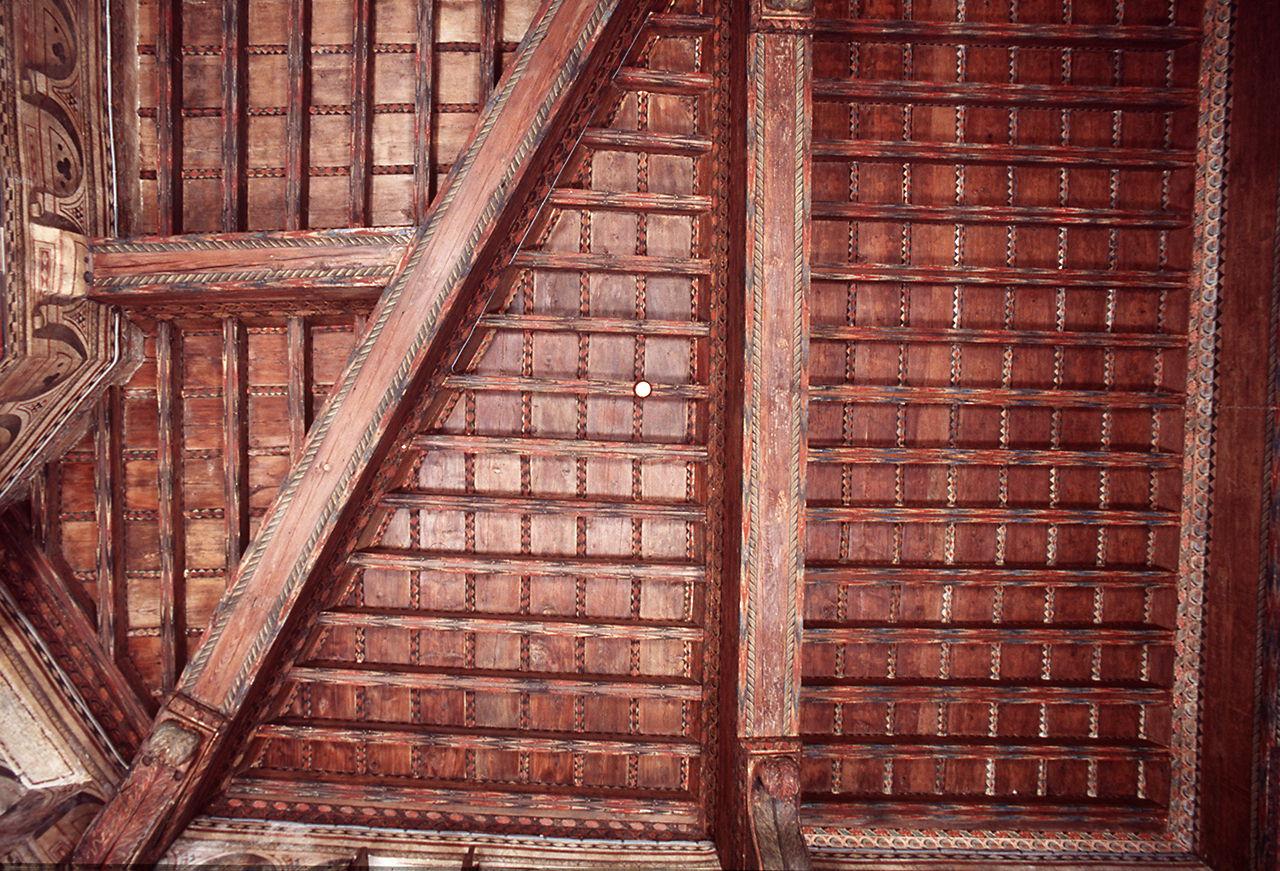 motivi decorativi geometrici (soffitto dipinto) - manifattura fiorentina (prima metà sec. XIV, sec. XX)