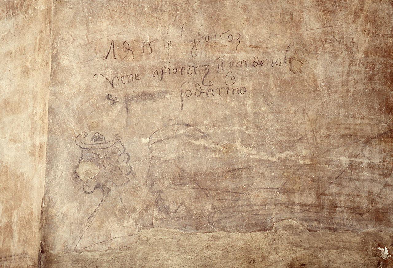 figura maschile (graffito) - ambito toscano (sec. XVI)