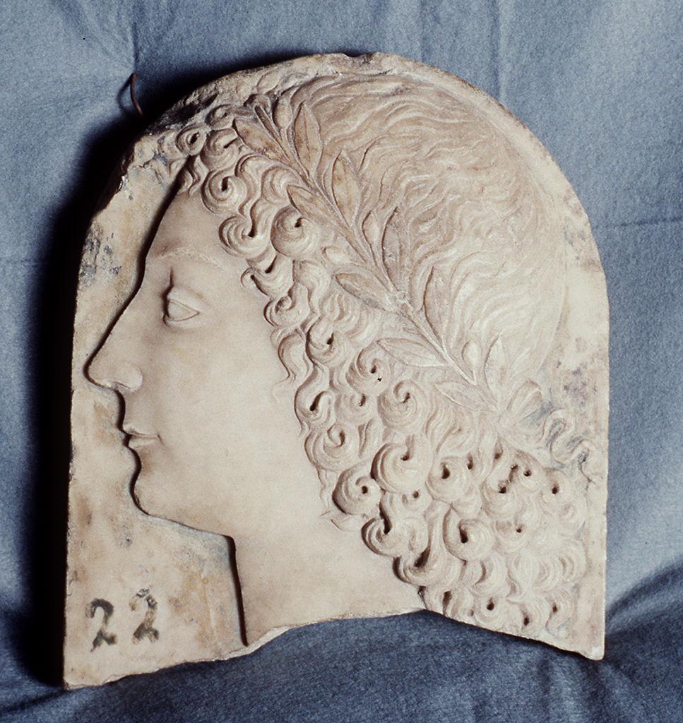 testa di giovinetto di profilo (rilievo) - ambito fiorentino (sec. XV)