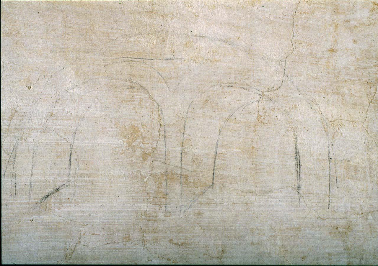 motivi decorativi architettonici (disegno murale) di Buonarroti Michelangelo (cerchia) (sec. XVI)