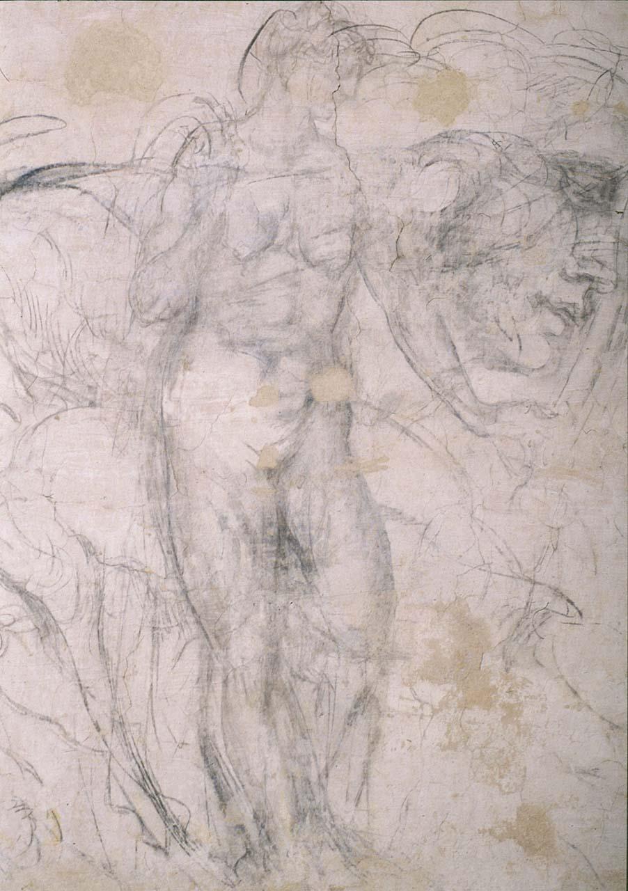 figura femminile (disegno murale) di Buonarroti Michelangelo (sec. XVI)