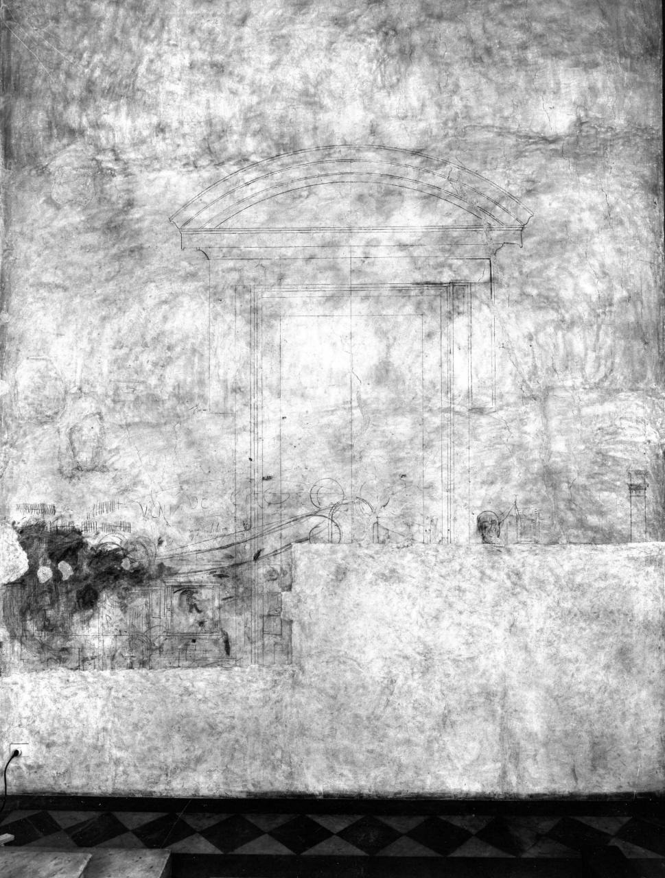 architettura (disegno murale) di Buonarroti Michelangelo (sec. XVI)