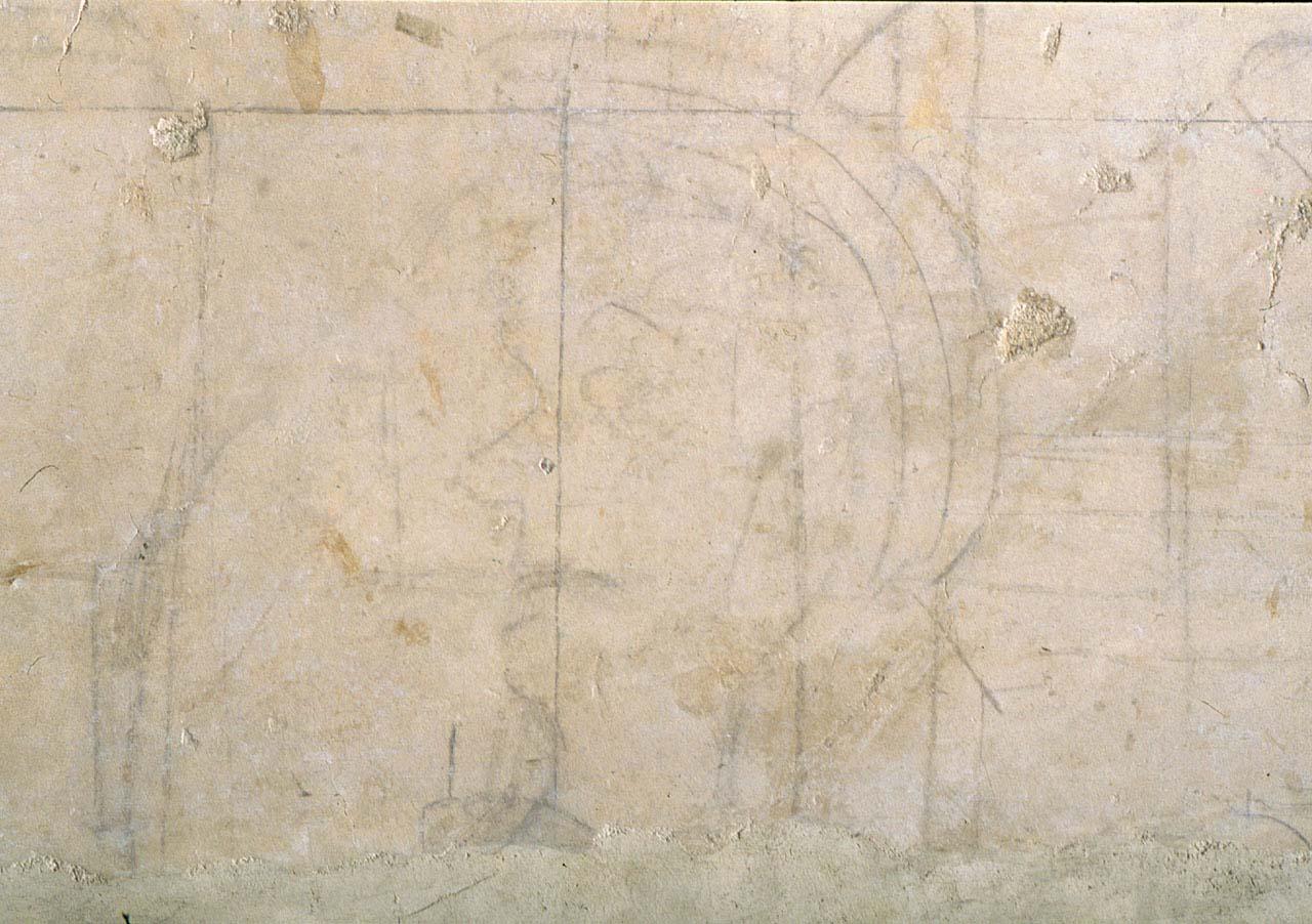 testa d'uomo (disegno murale) di Buonarroti Michelangelo (cerchia) (sec. XVI)