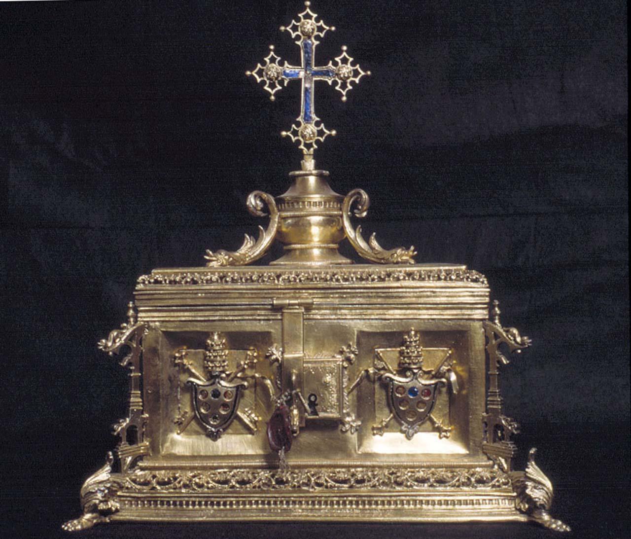 reliquiario a teca - a cassetta - bottega fiorentina (sec. XVI)