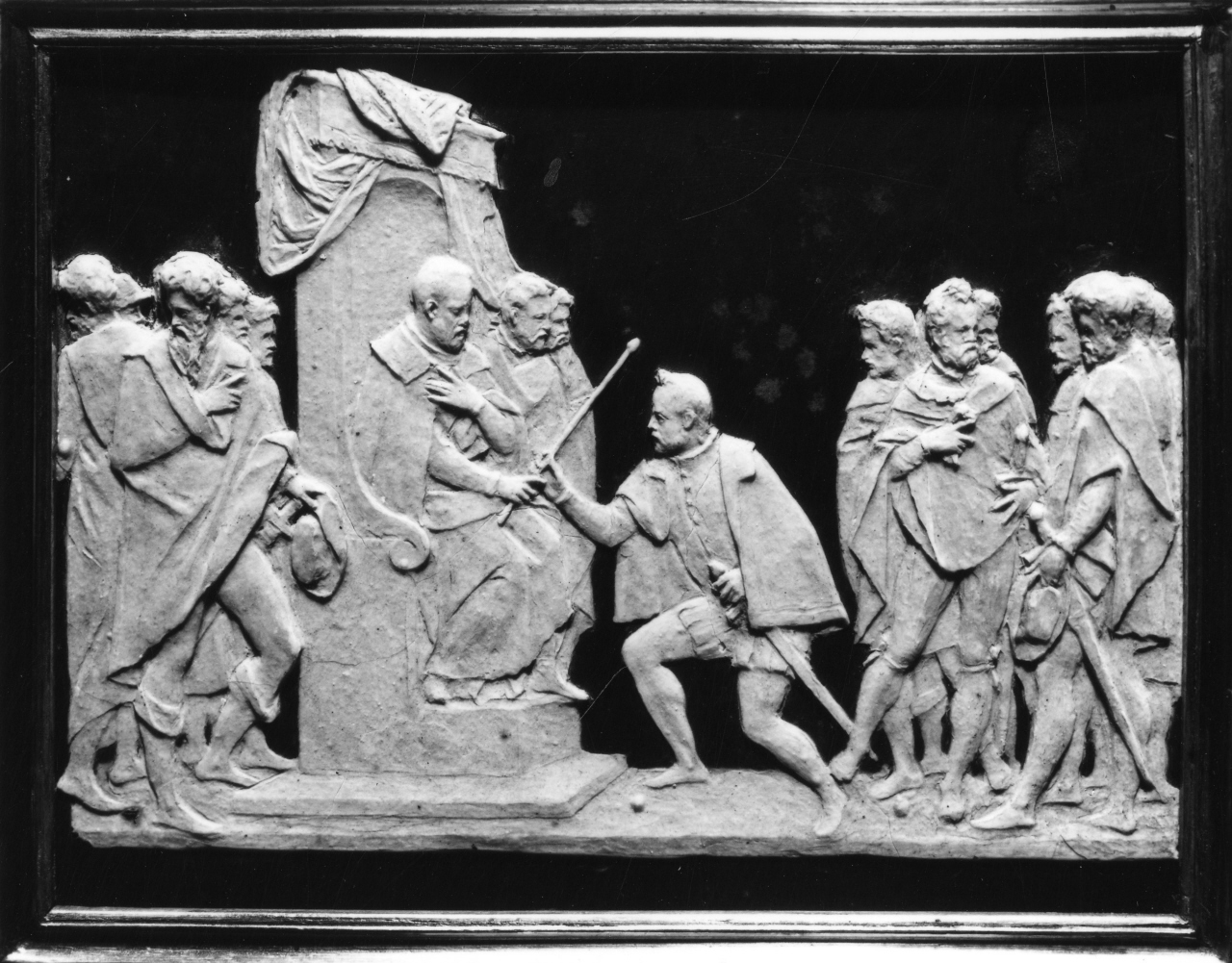 consegna a Francesco I da parte di Cosimo I de' Medici (rilievo) di De Boulogne Jean detto Giambologna (sec. XVI)