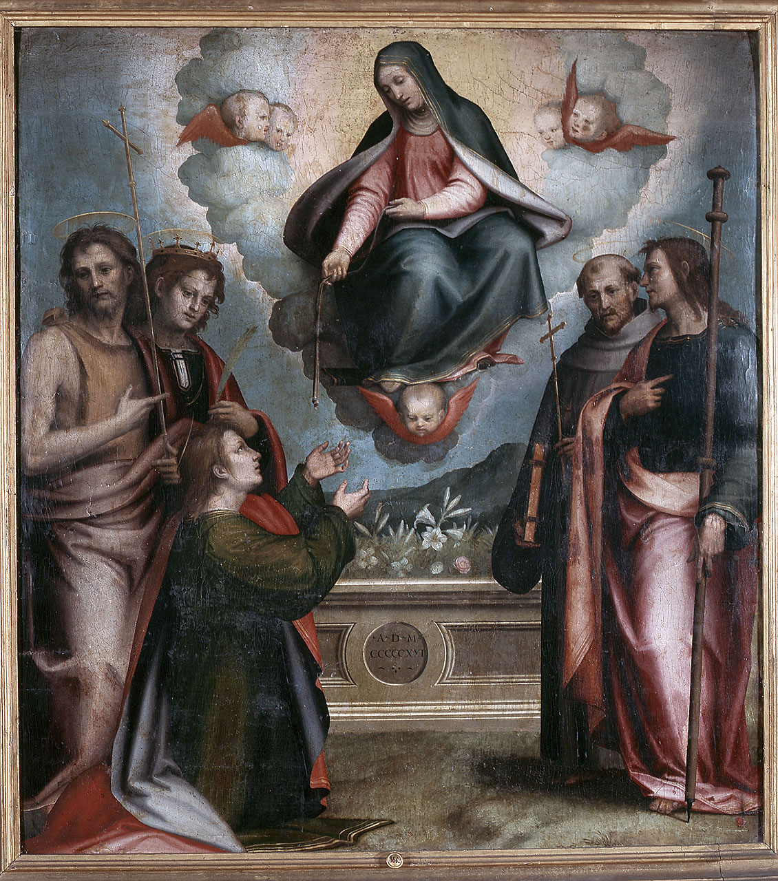 Madonna della Cintola (dipinto) di Sogliani Giovanni Antonio (sec. XVI)
