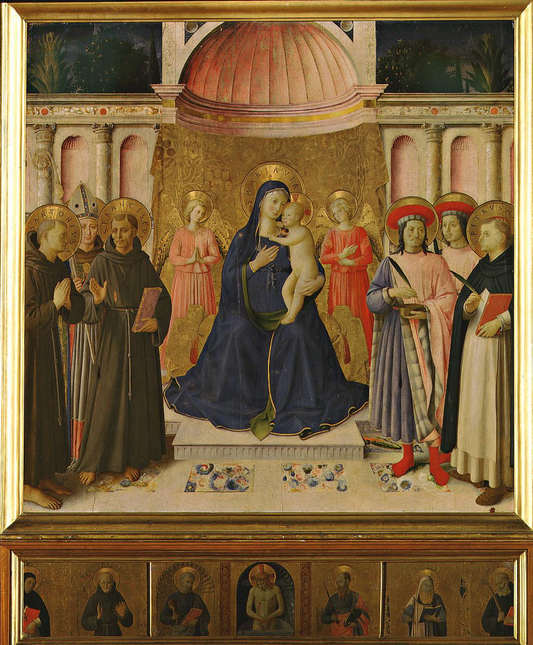 Madonna con Bambino, santi e angeli (dipinto) di Giovanni da Fiesole detto Beato Angelico (sec. XV)