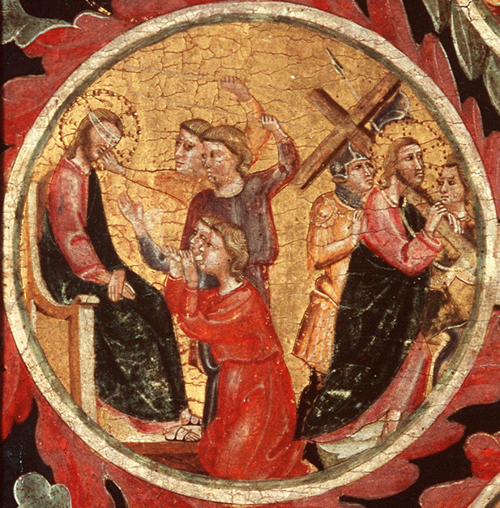 Cristo deriso e salita di Cristo al monte Calvario (dipinto) di Pacino di Buonaguida (sec. XIV)
