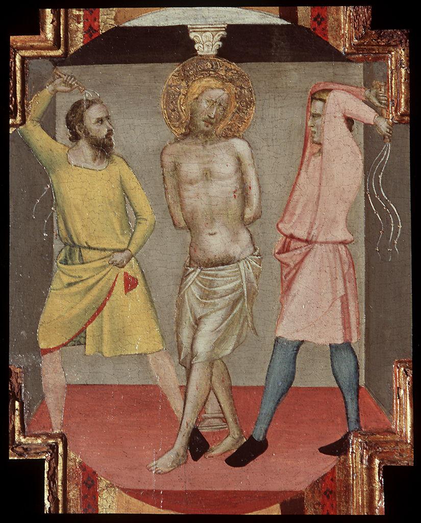 flagellazione di Cristo (terminazione di croce dipinta) di Daddi Bernardo (sec. XIV)