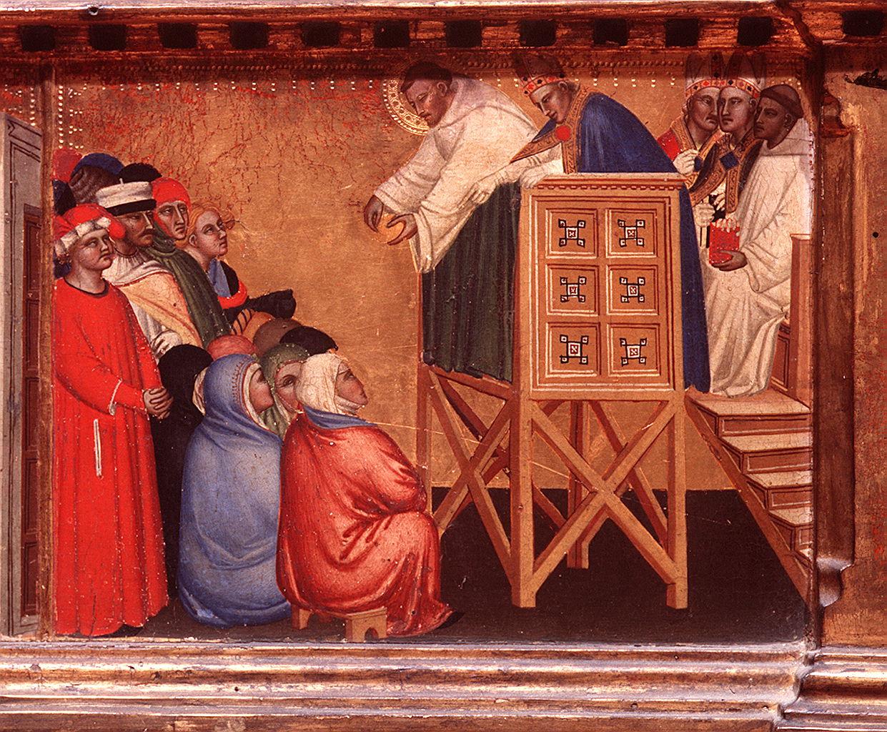 predica di San Bernardo (scomparto di predella) di Matteo di Pacino (sec. XIV)