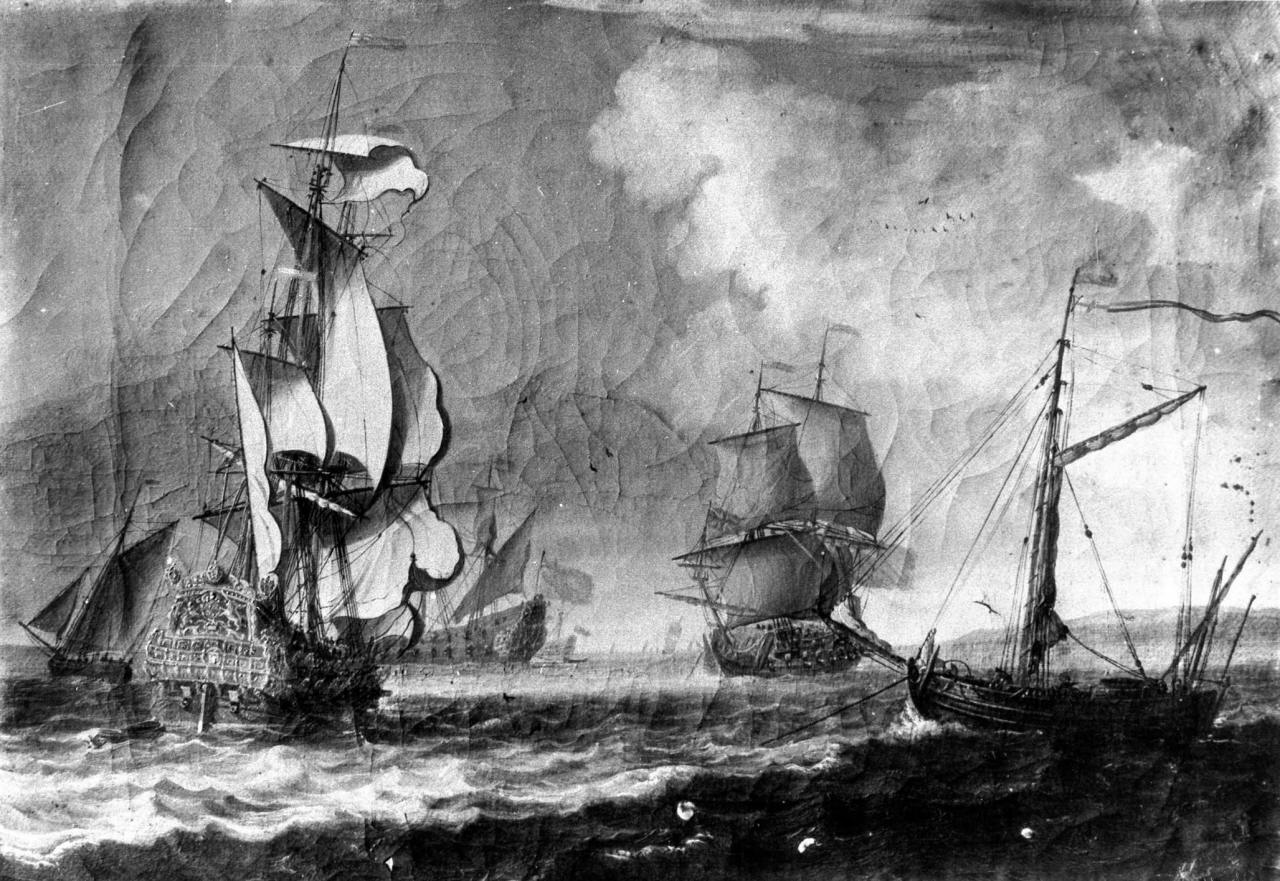 paesaggio marino (dipinto) - ambito olandese (sec. XVII)