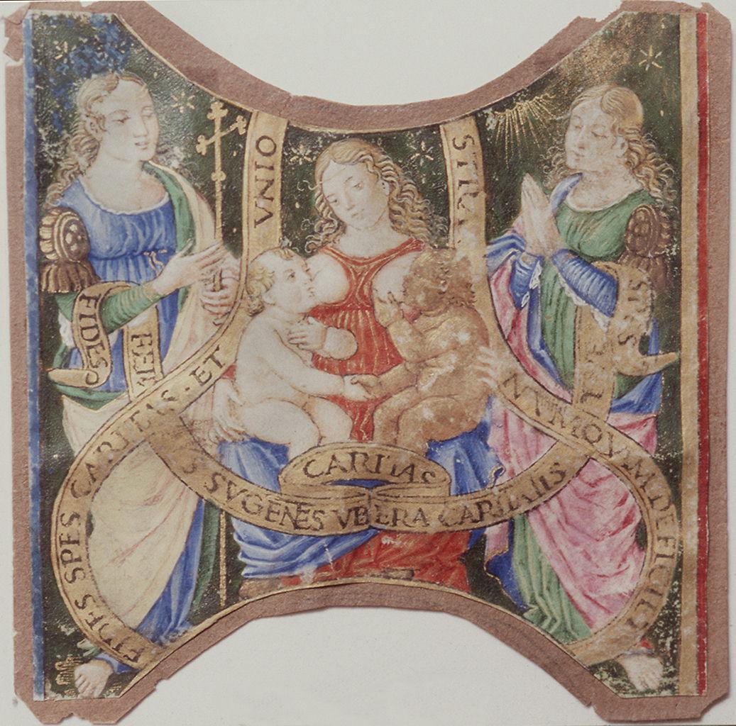 allegoria delle Virtù teologali (miniatura) di Birago Giovan Pietro (sec. XV)
