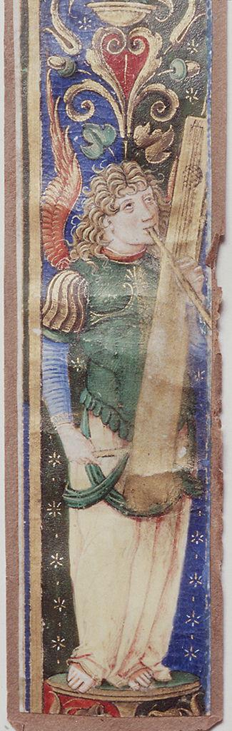 angelo musicante con lira (miniatura) di Birago Giovan Pietro (sec. XV) 