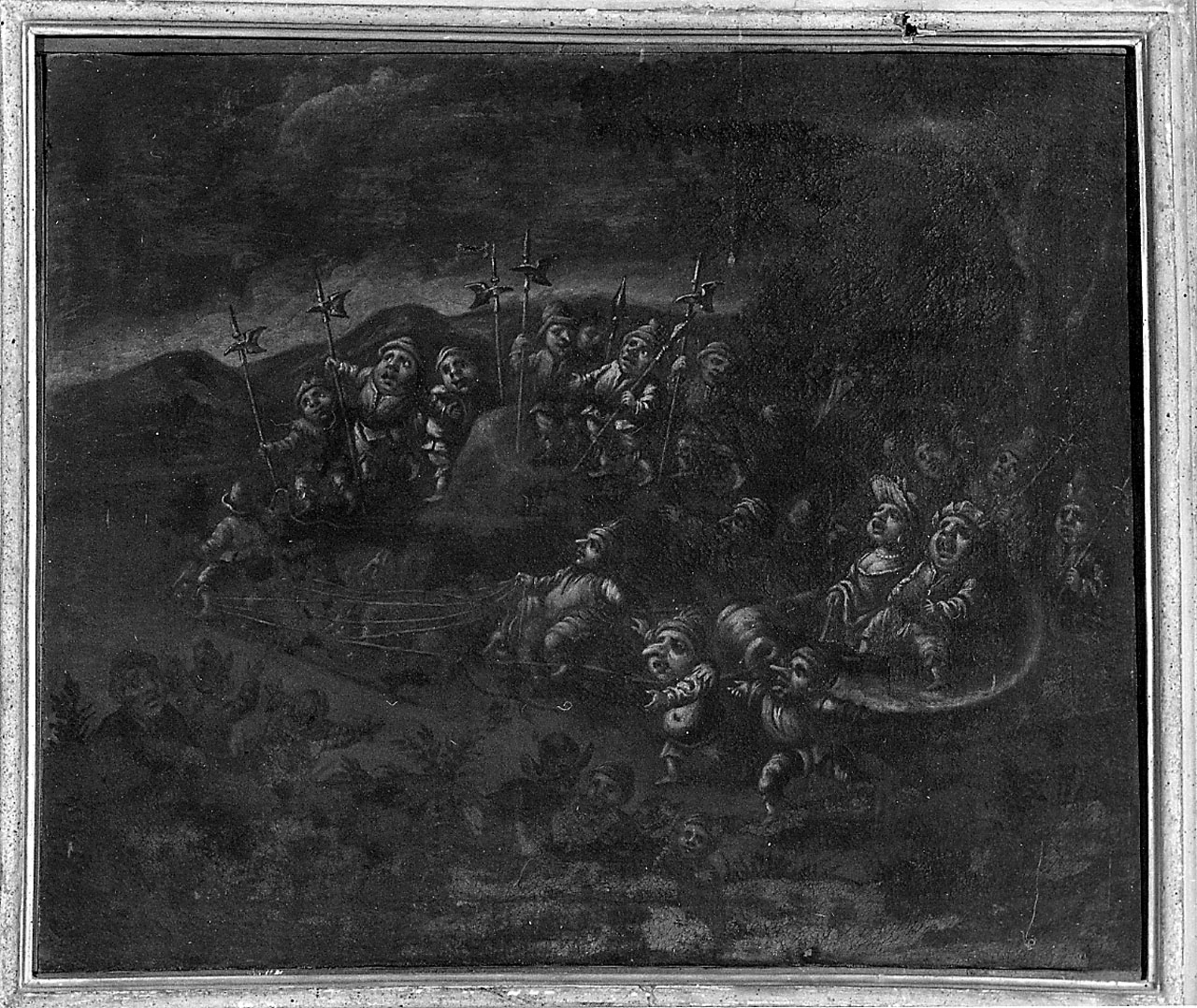 bambocciata di pigmei (dipinto) di Ferretti Giovanni Domenico (maniera) (sec. XVIII)
