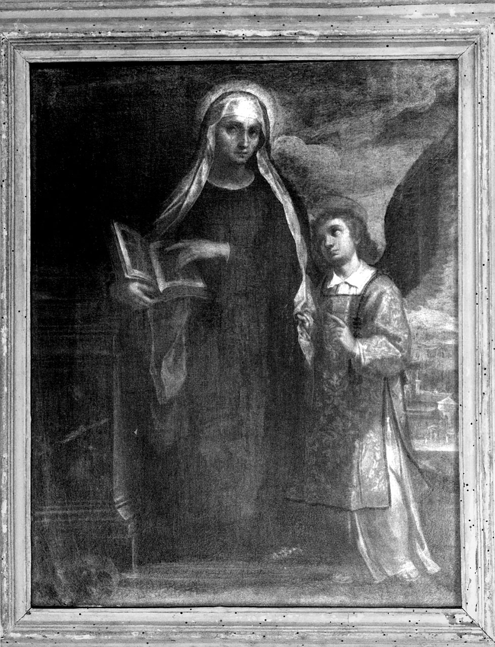 Santa Francesca Romana ha la visione del suo angelo custode (dipinto) di Tiarini Alessandro (prima metà sec. XVII)