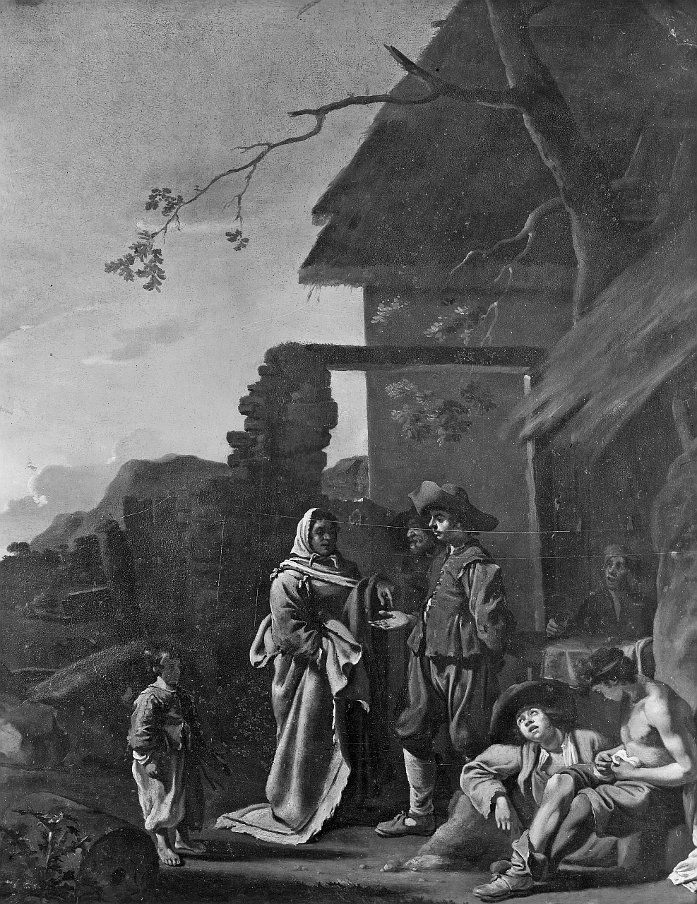 bambocciata (dipinto) di Bourdon Sebastien (sec. XVII)