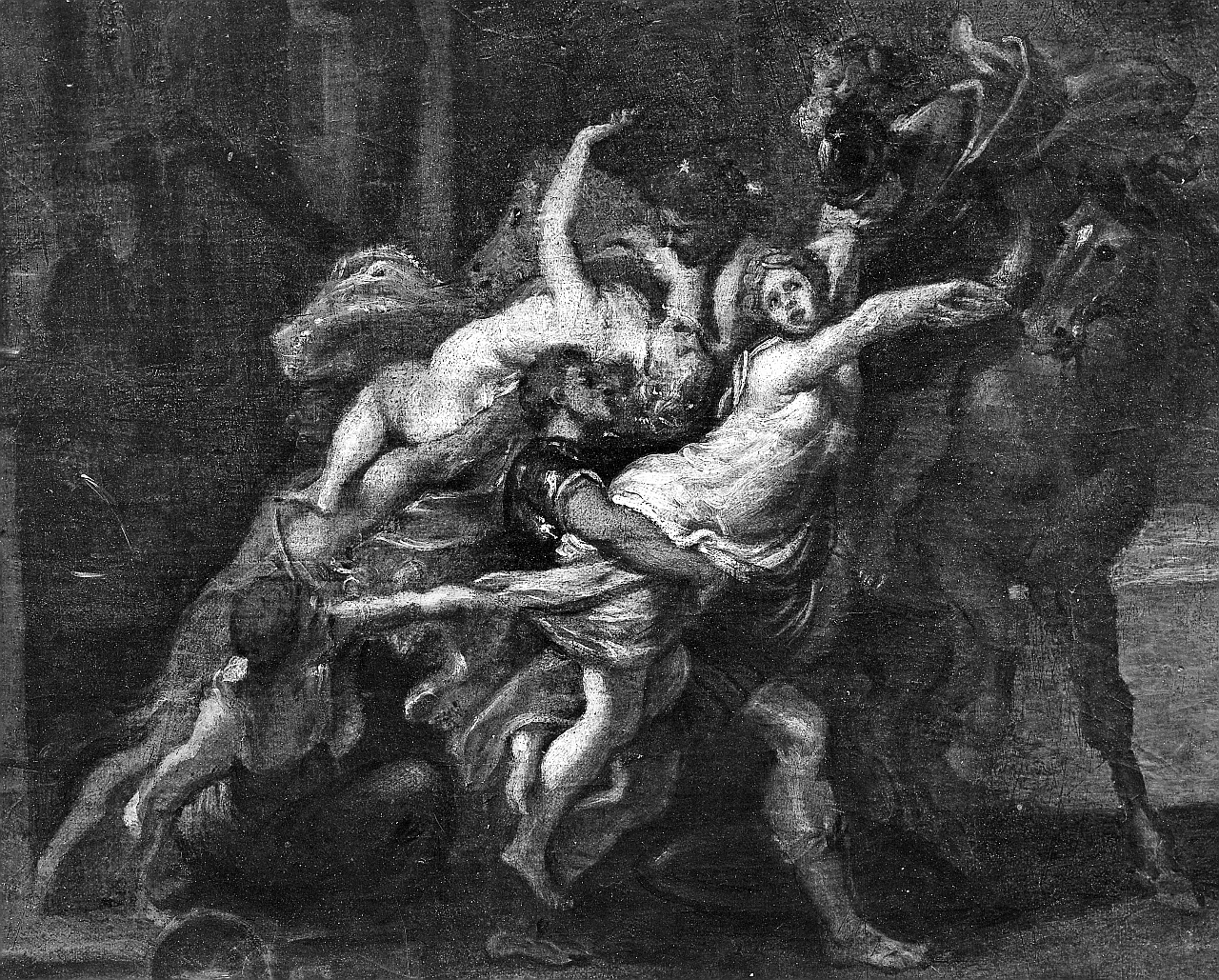 Castore e Polluce rapiscono le figlie di Leucippo (dipinto) di Boeckhorst Jan detto Jan Lange (sec. XVII)