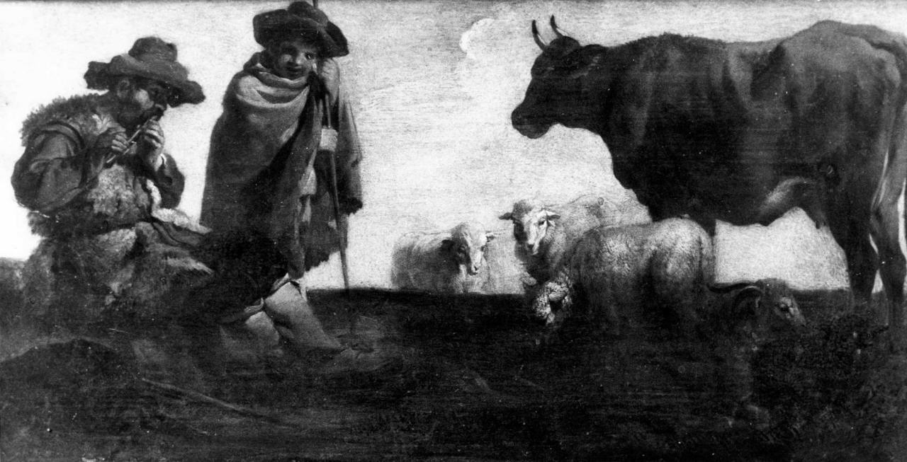 pastori e animali (dipinto) di Miel Jan (metà sec. XVII)