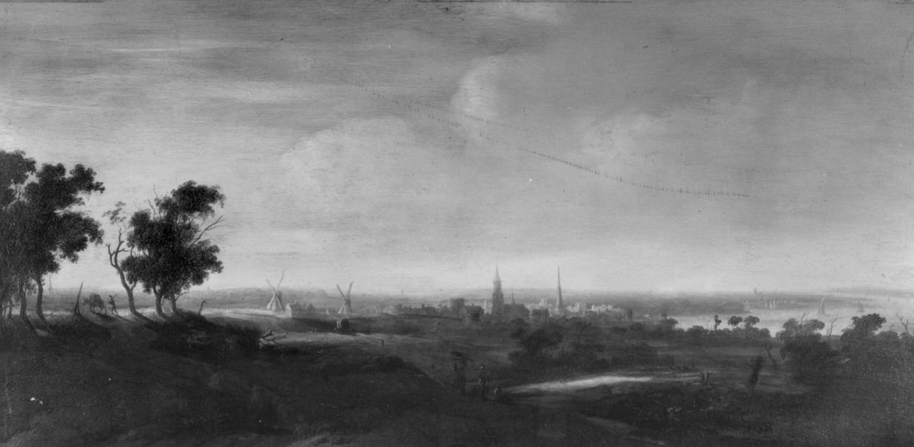 paesaggio olandese (dipinto) - ambito olandese (seconda metà sec. XVII)