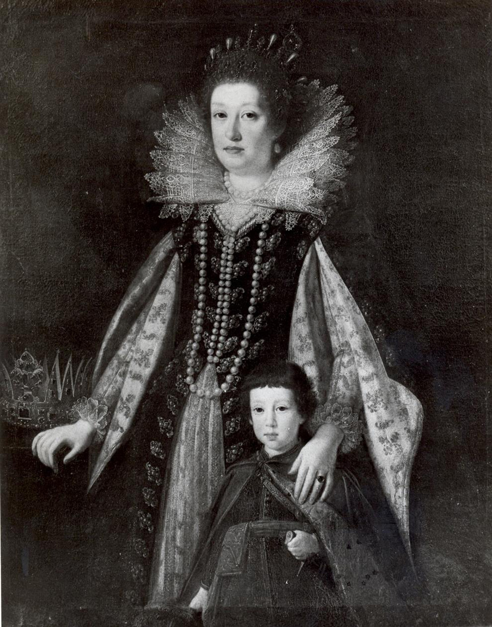ritratto di Maria Maddalena d'Austria col figlio Ferdinando de' Medici (dipinto) di Suttermans Giusto (sec. XVII)