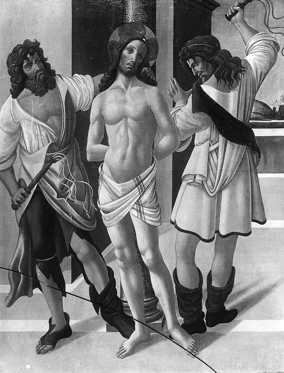 flagellazione di Cristo (dipinto) di Filipepi Alessandro detto Botticelli (bottega) (fine/inizio secc. XV/ XVI)