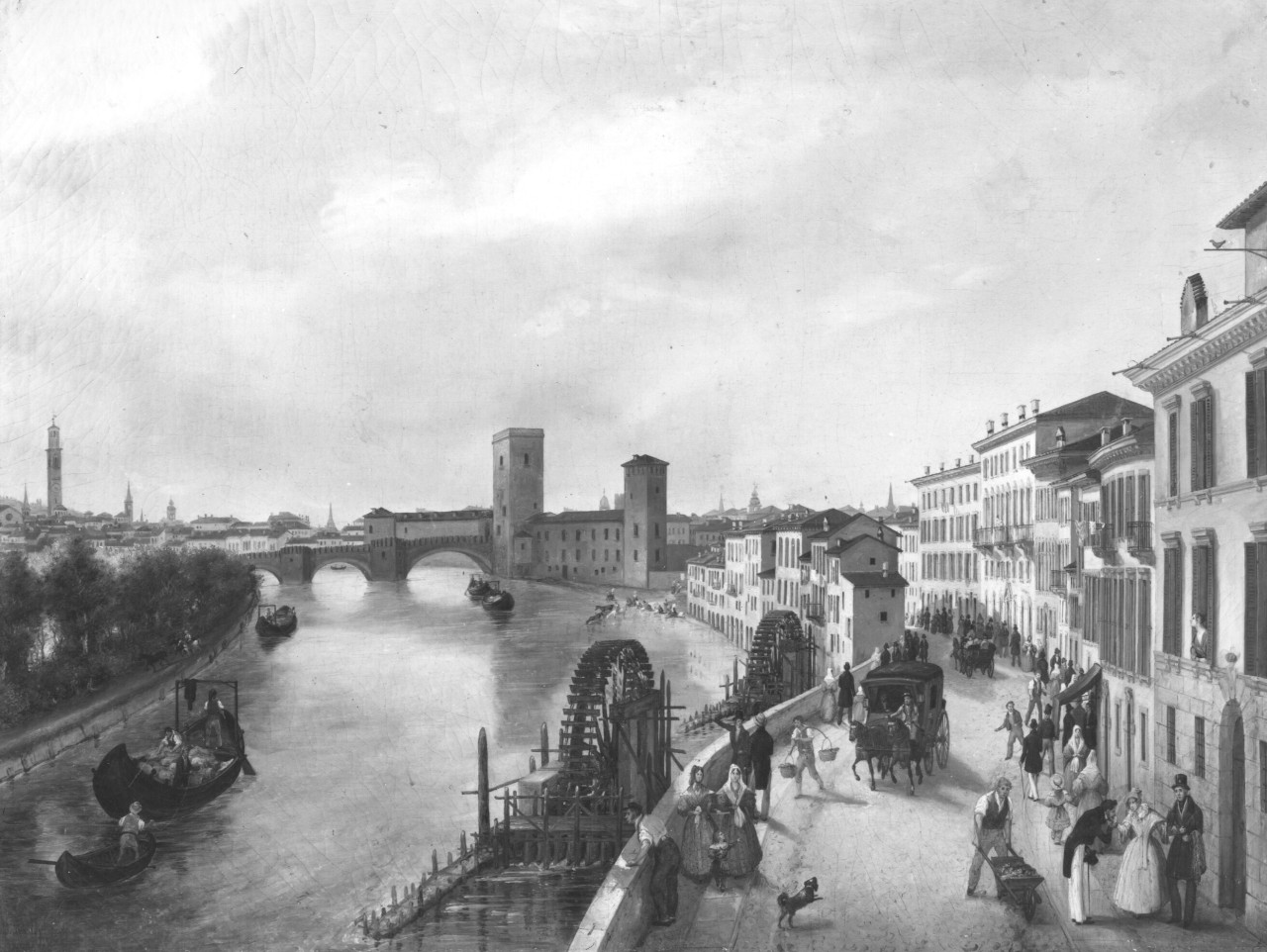 veduta di città (dipinto) di Canella Giuseppe (metà sec. XIX)