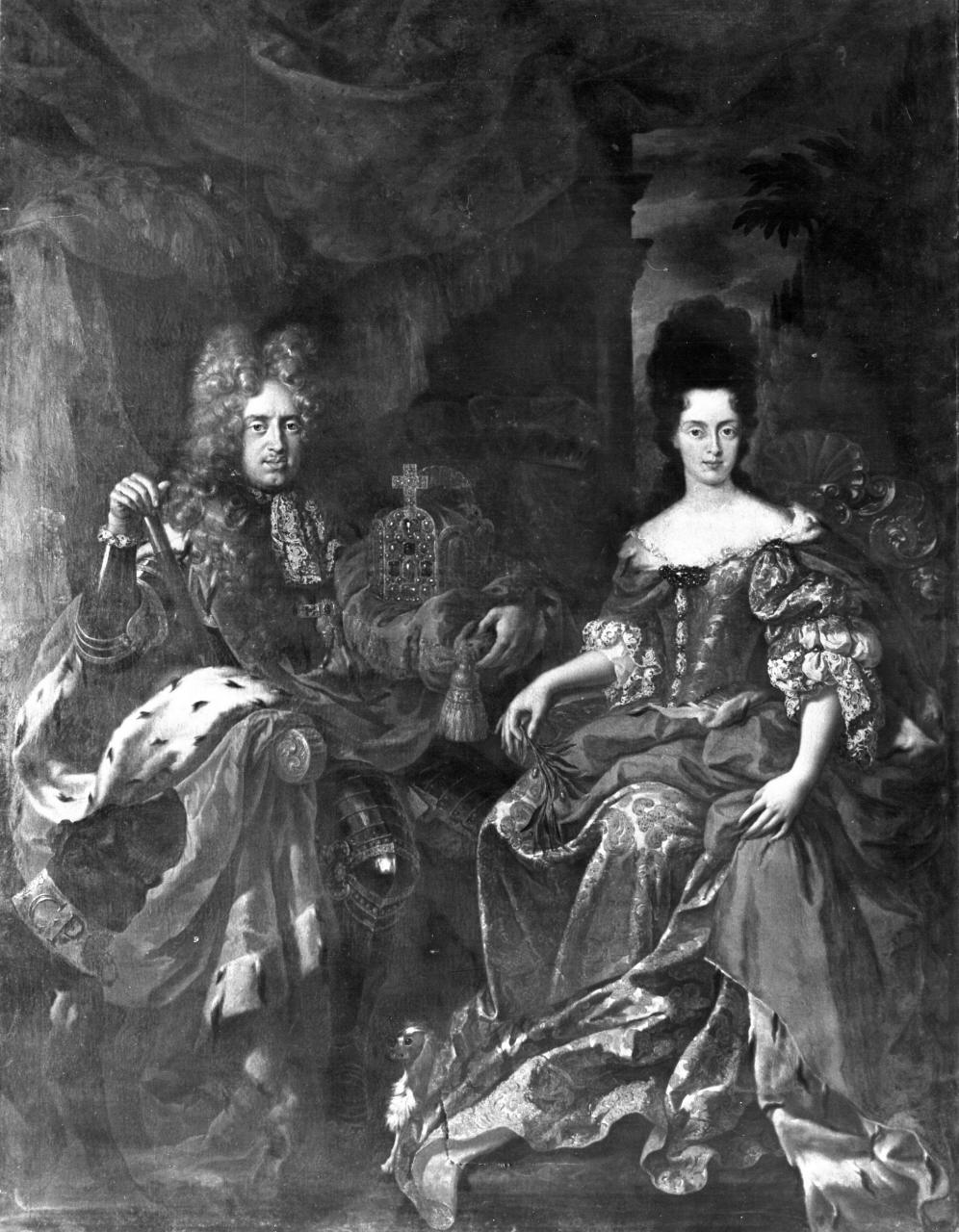 Johann Wilhelm von der Pfalz e Anna Maria Luisa de' Medici in abiti elettorali (dipinto) di Van Douven Jan Frans (primo quarto sec. XVIII)