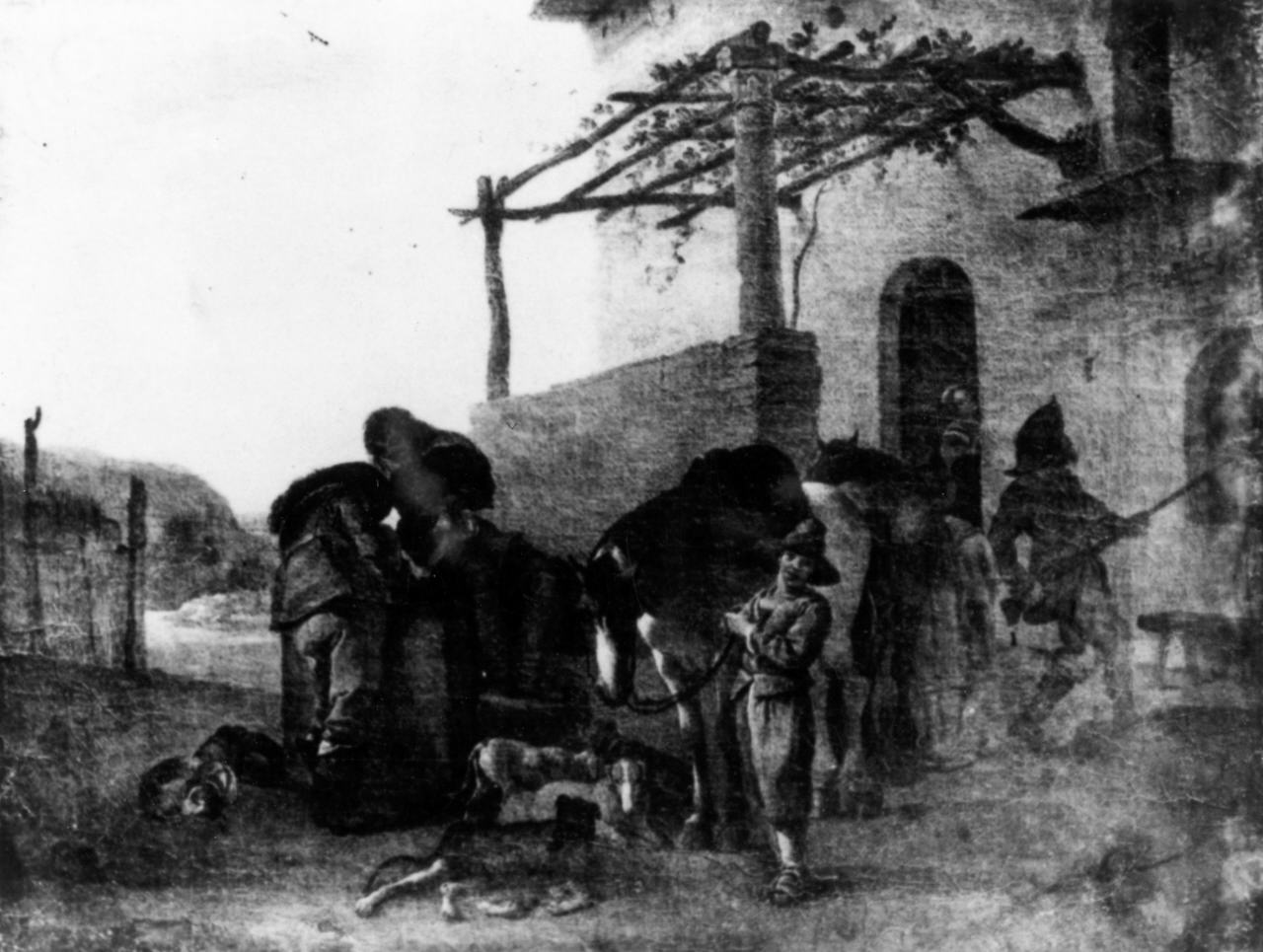 partenza per la caccia (dipinto) di Van Laer Pieter Jacobsz detto Bamboccio (sec. XVII)