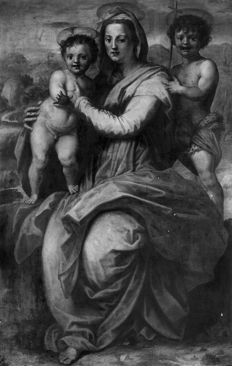 Madonna di Porta Pinti, Madonna con Bambino e San Giovannino (dipinto) di Chimenti Jacopo detto Empoli (attribuito) (sec. XVI)