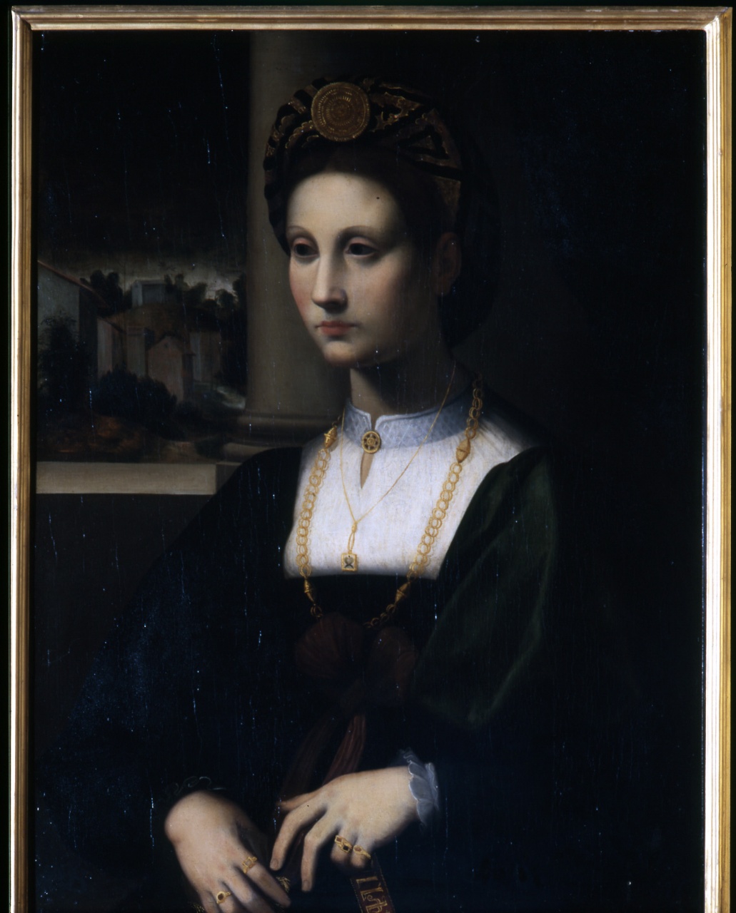 ritratto di donna (dipinto) di Ubaldini Domenico detto Domenico Puligo (cerchia) (sec. XVI)