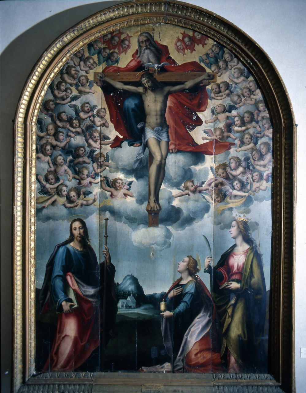 Trinità e Santi (dipinto) di Sogliani Giovanni Antonio (prima metà sec. XVI)
