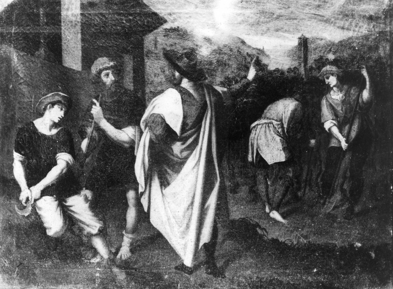 parabola dei lavoratori della vigna. La chiamata (dipinto) - ambito fiorentino (sec. XVII)