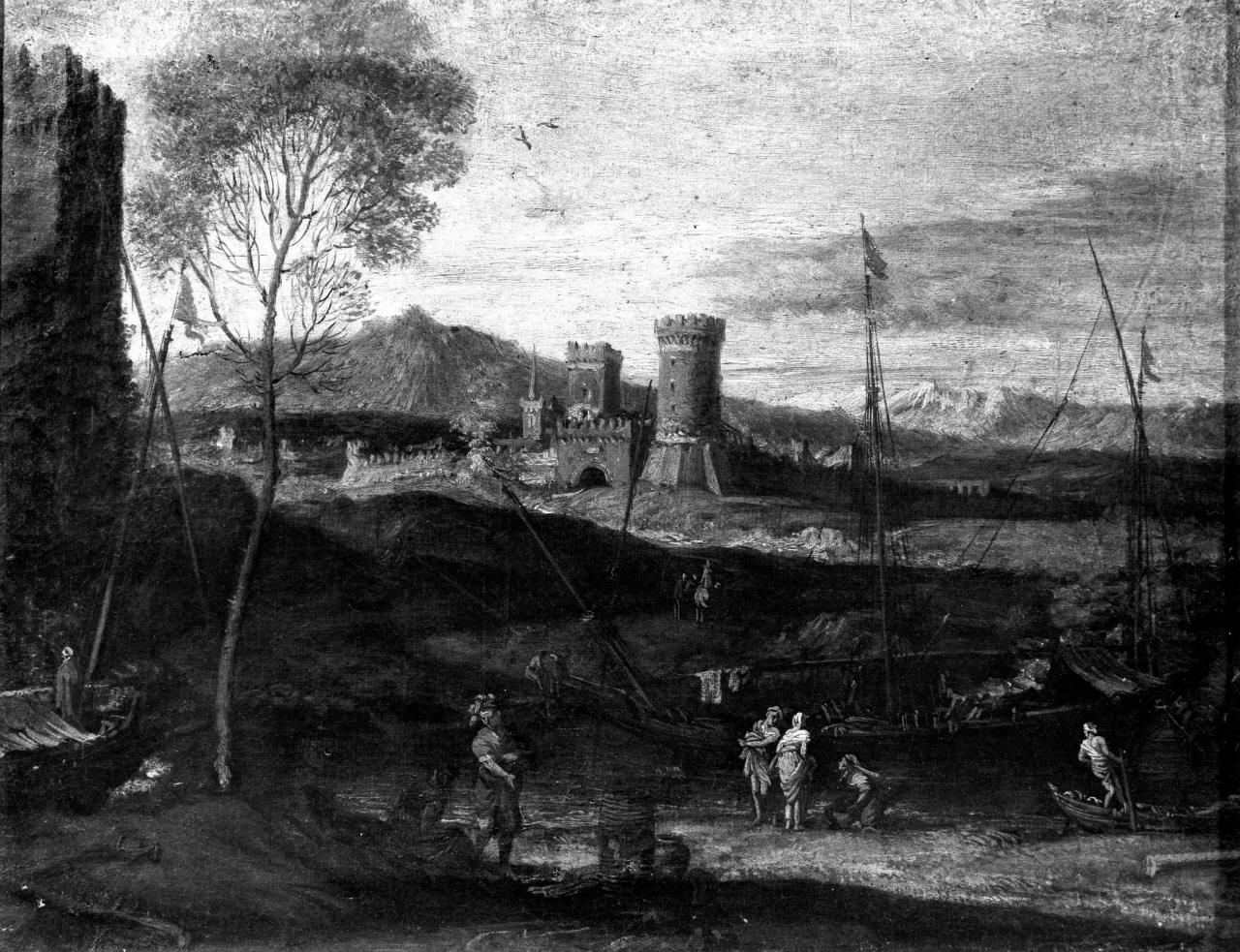 paesaggio con fortezza (dipinto) di Van der Cabel Adrien (attribuito) (sec. XVII)