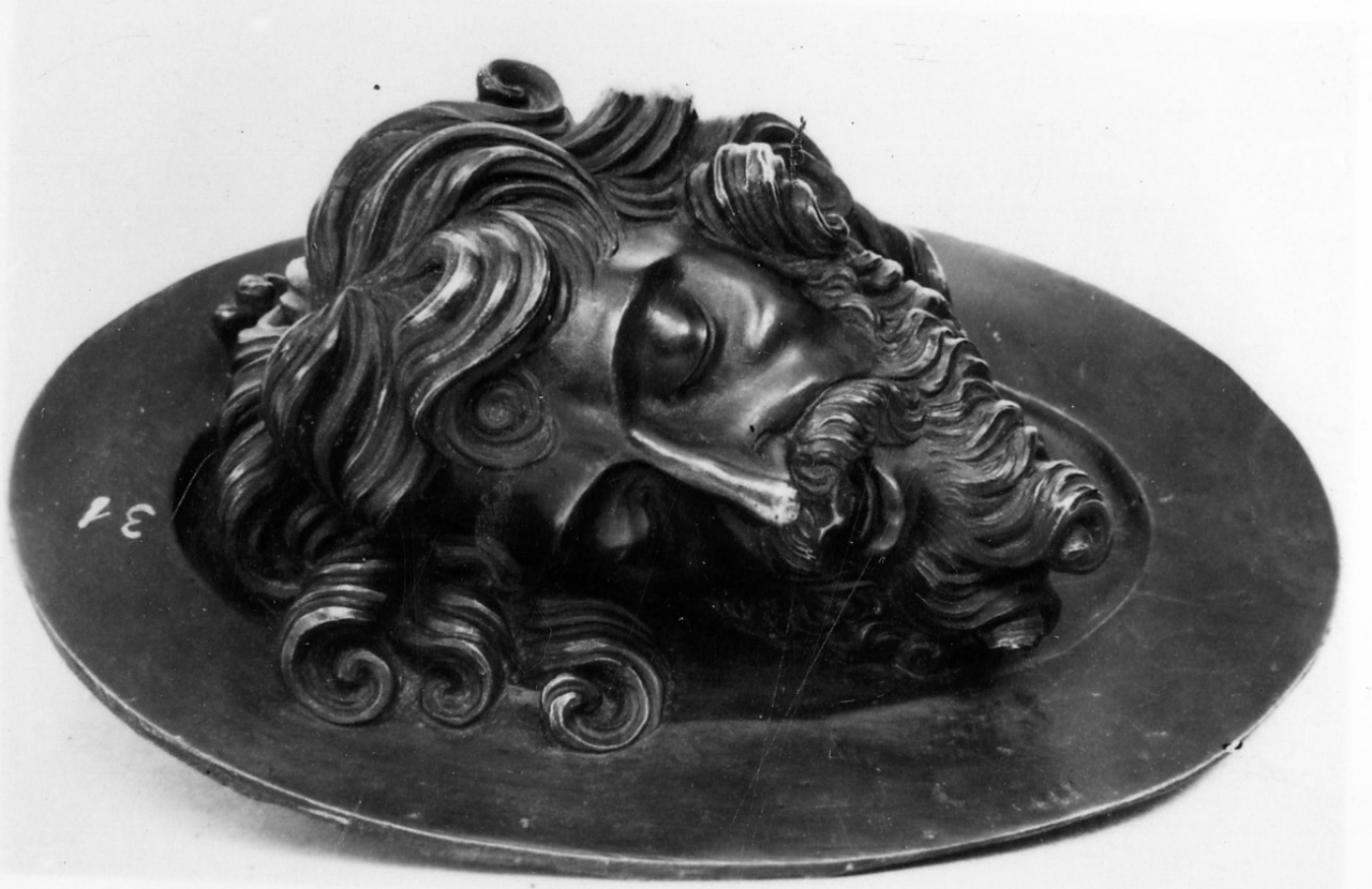 testa di San Giovanni Battista (statuetta) - manifattura italiana (secc. XIX/ XX)