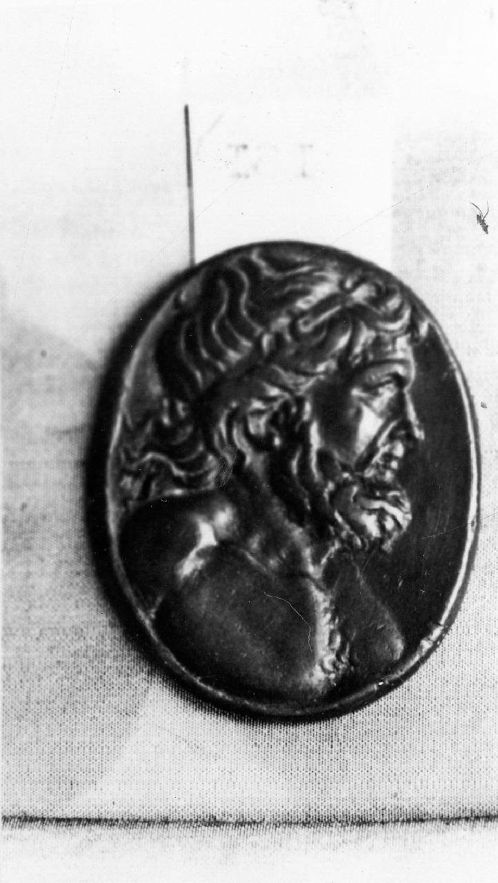 busto di uomo (placchetta) - manifattura italiana (sec. XVI)