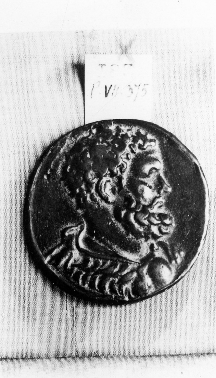 testa maschile (placchetta) - manifattura italiana (ultimo quarto sec. XV)