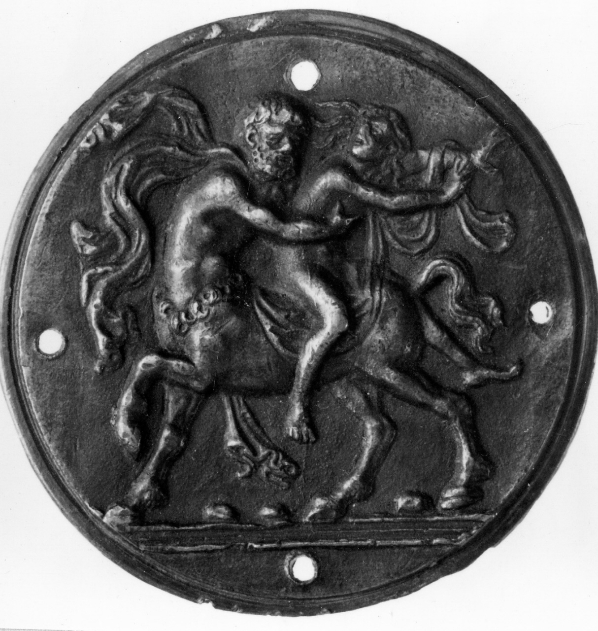 Nesso e Deianira (placchetta) - manifattura italiana (fine/inizio secc. XV/ XVI)