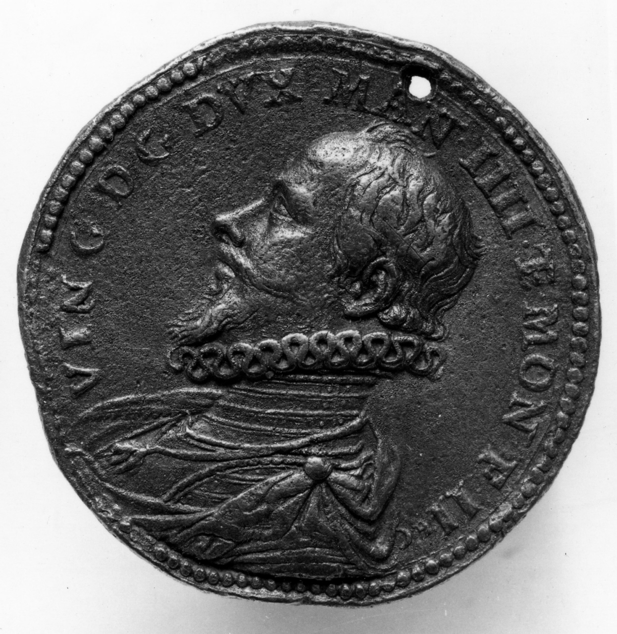 ritratto di Vincenzo Gonzaga IV duca di Mantova (placchetta) - manifattura italiana (prima metà sec. XVII)