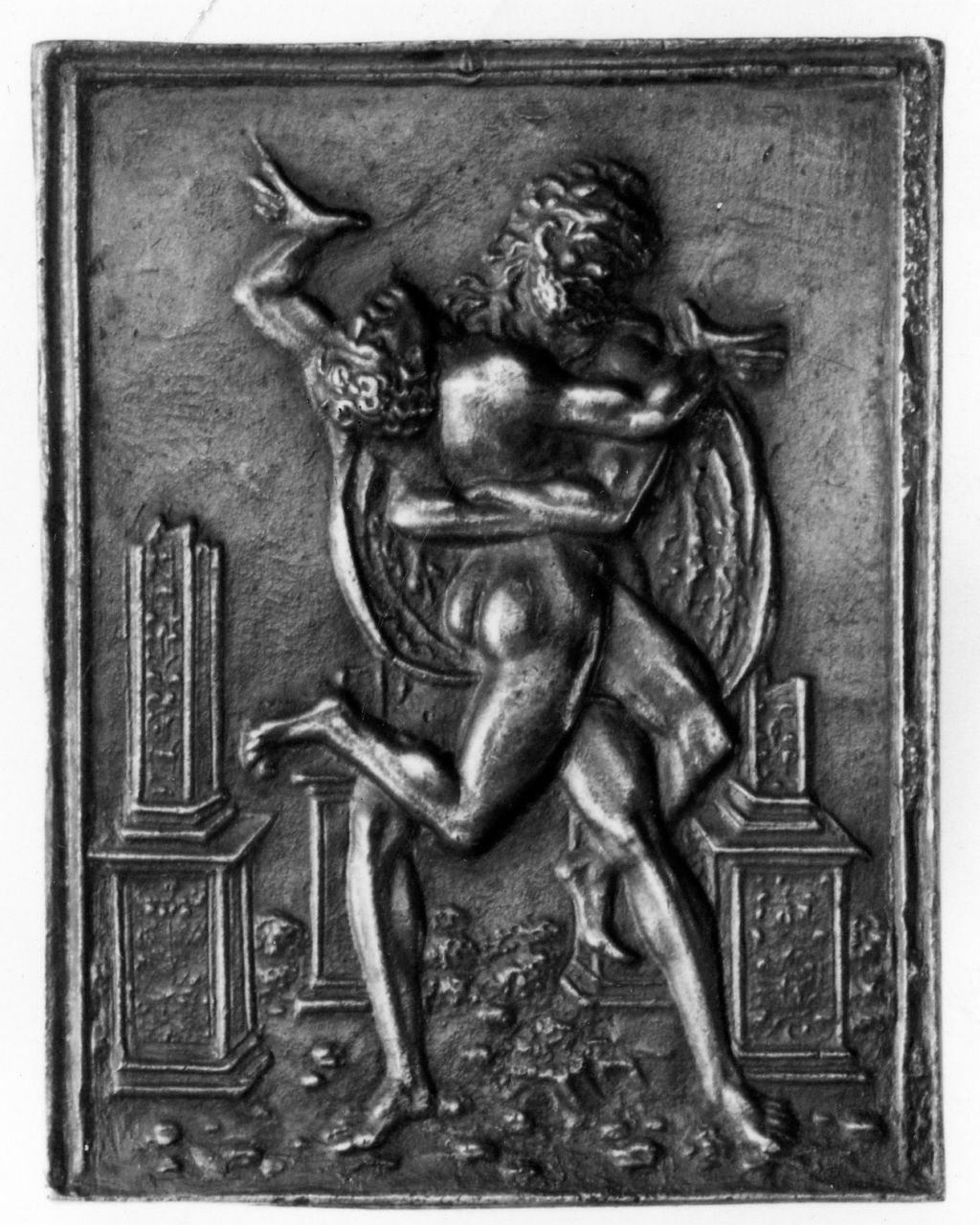Ercole e Anteo (placchetta) di Mondella Galeazzo detto Moderno (fine/inizio secc. XV/ XVI)