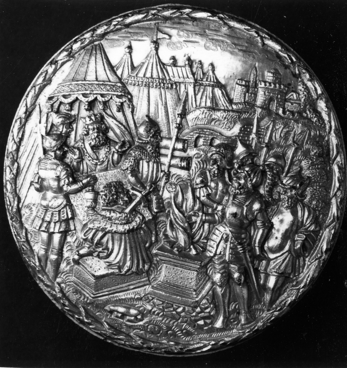 storia di Muzio Scevola (placchetta) - manifattura tedesca (prima metà sec. XVI)