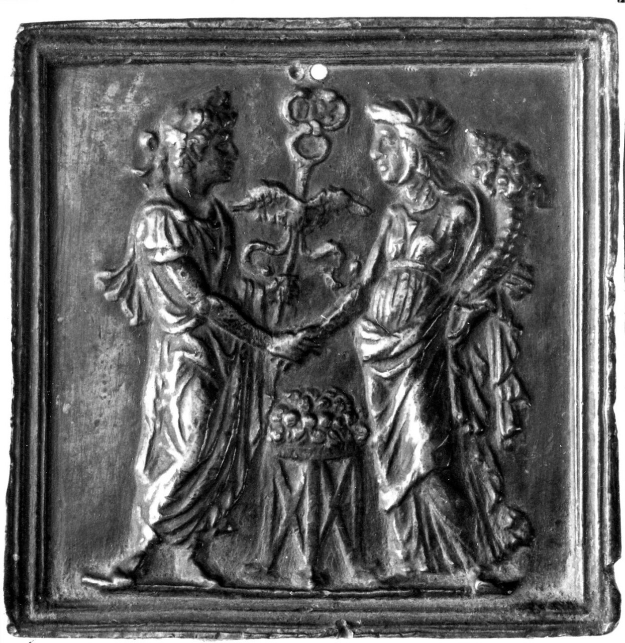 imperatore e allegoria della Concordia (placchetta) di Cristoforo di Geremia (seconda metà sec. XV)