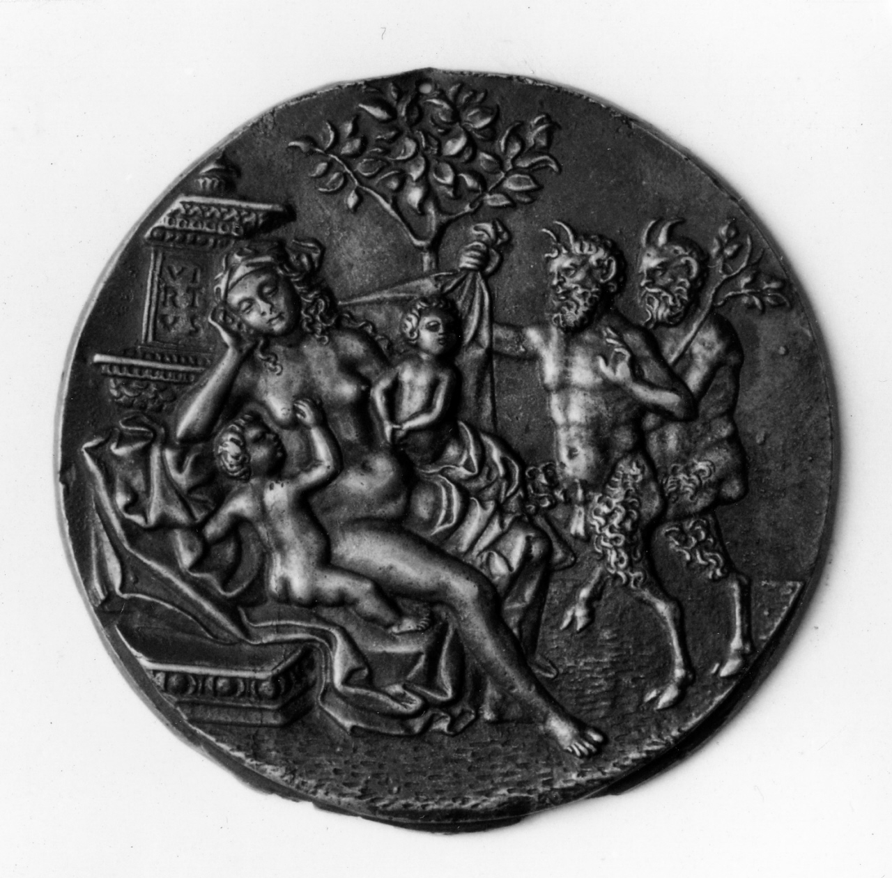 Virtù scoperta dal Vizio (placchetta) - manifattura veneziana (?) (fine/inizio secc. XV/ XVI)