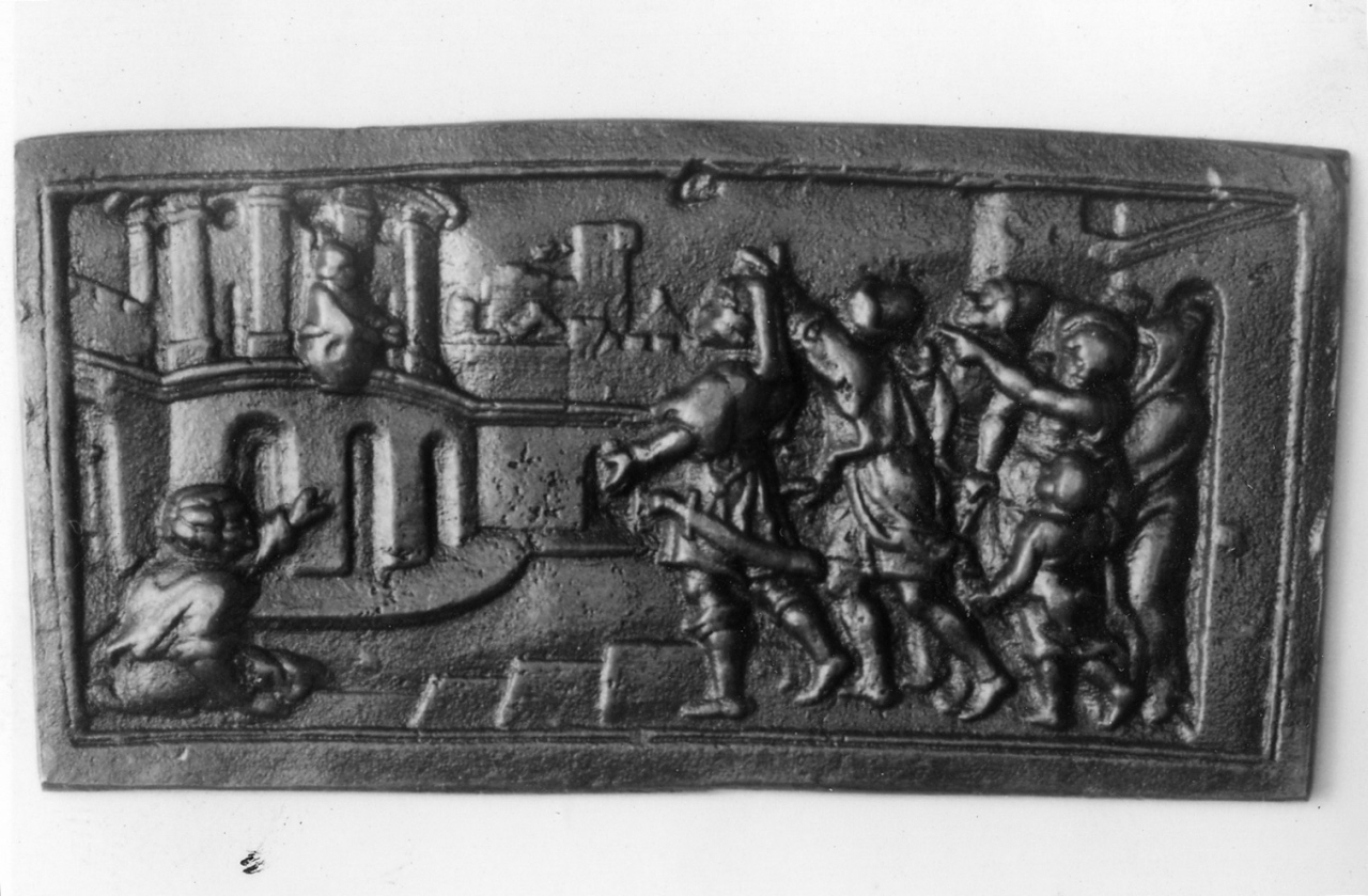 leggenda di Virgilio (placchetta) - manifattura italiana (sec. XVI)