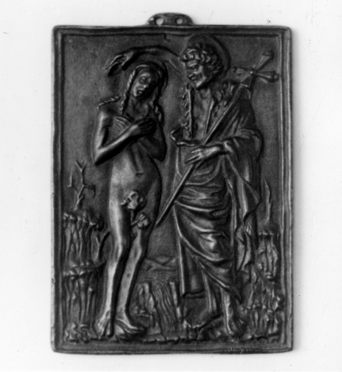 battesimo di Cristo (placchetta) - manifattura Italia settentrionale (ultimo quarto sec. XV)