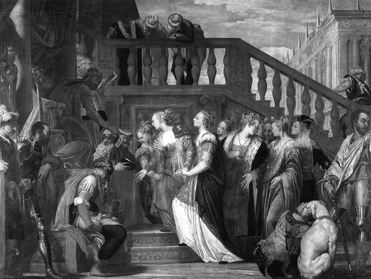 Ester e Assuero (dipinto) di Caliari Paolo detto Paolo Veronese (scuola) (sec. XVI)
