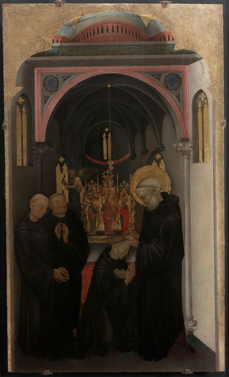 San Benedetto esorcizza un monaco (scomparto di polittico) di Massi Gentile detto Gentile da Fabriano, Niccolò di Pietro (sec. XV) 